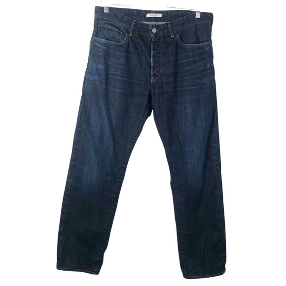 Levis Made & Crafted Jeans Mens 33 X 31 Hemmed Ruler Straight Dark Wash BIG E - Picture 1 of 12